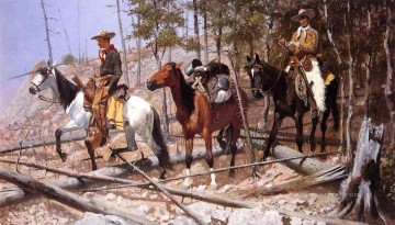 Frederic Remington Painting - Prospecting for Cattle Range Old American West Frederic Remington